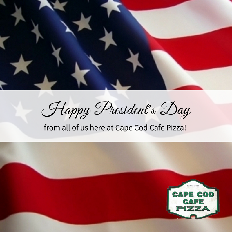 CapeCodCafe's tweet photo. Happy President's Day from all of us here at Cape Cod Cafe Pizza! #CapeCodCafe #PresidentsDay https://t.co/GzpjRhwGEq