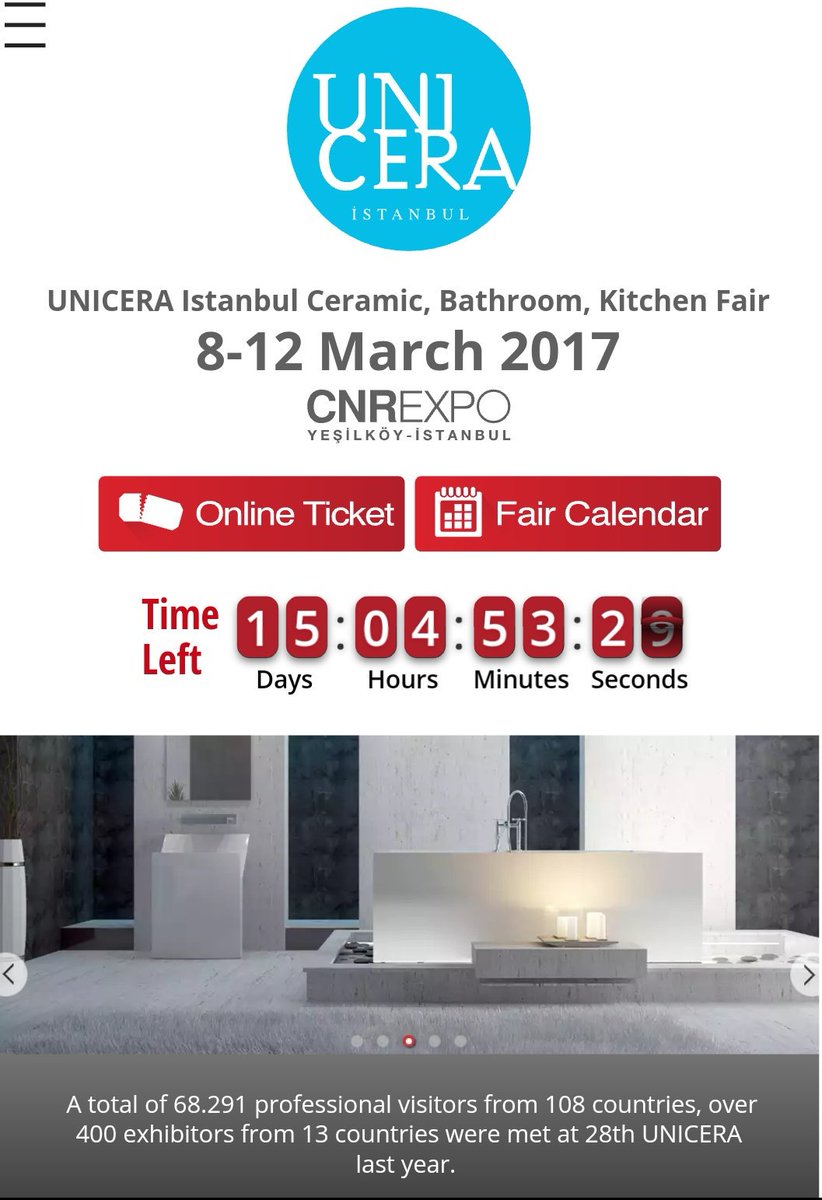 EuroExpodoo's tweet photo. Approaching #exhibition that @EuroExpodoo will host visitors from Balkan region is #unicera fair by @cnrexpoistanbul. Only 15 days are left https://t.co/0rDOP6LMvP