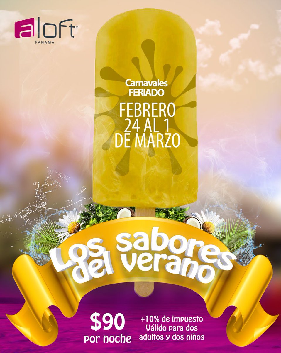 AloftPanama's tweet image. Aprovecha la última semana y saborea el verano más con nuestras deliciosas tarifas especiales de hospedaje. En CARNAVALES.