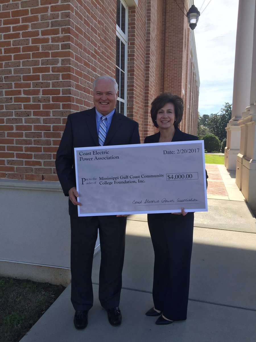 mgrahamMGCCC's tweet photo. Thank you to Ron Barnes and our friends at Coast Electric for their recent scholarship donation! We are honored to have such great partners. https://t.co/4V3FDJlOUc