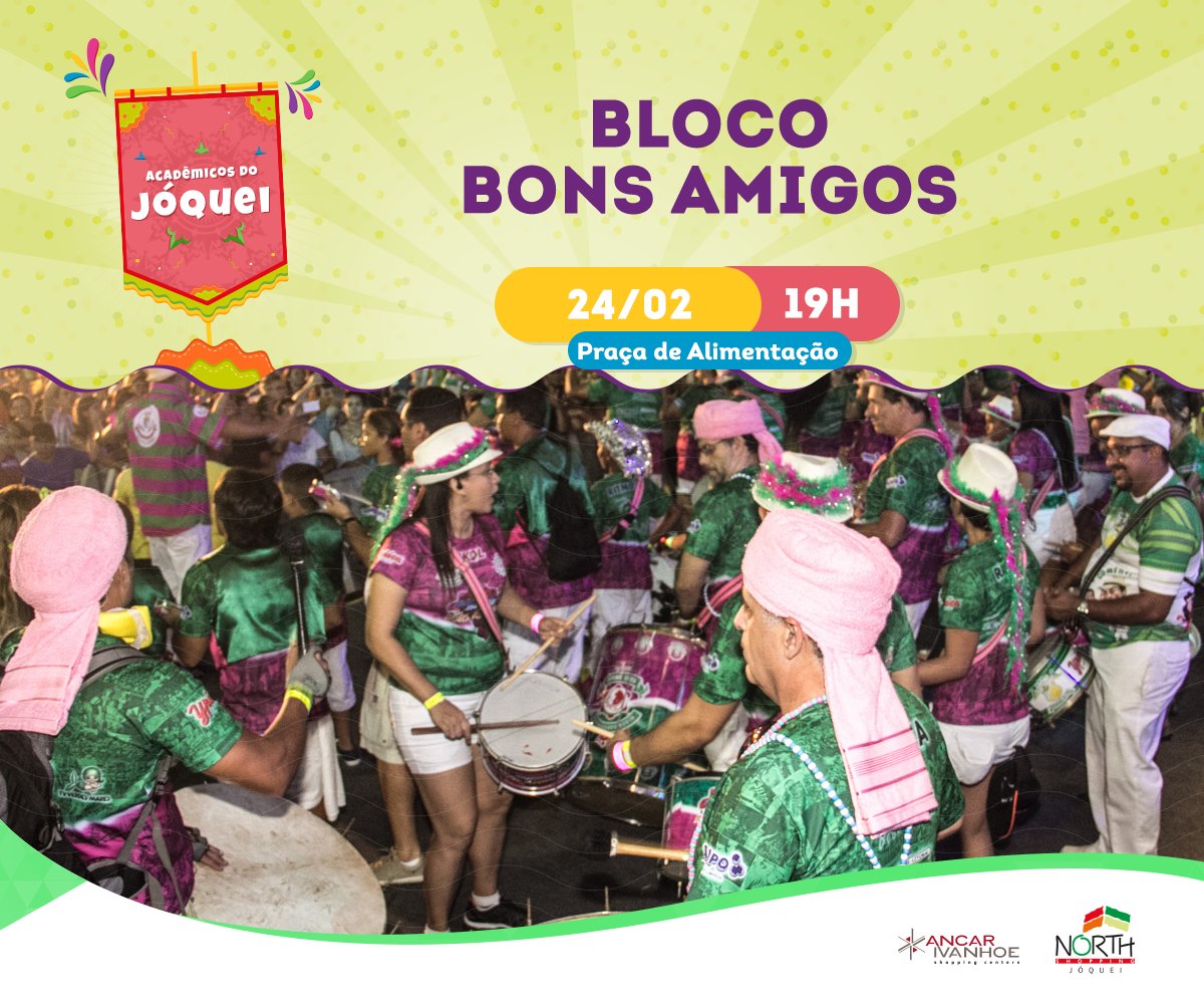 E o último pré-Carnaval do Jóquei vem com nada mais nada menos que o Bloco Bons Amigos, nesta sexta (24/02) a partir das 19h ! :D