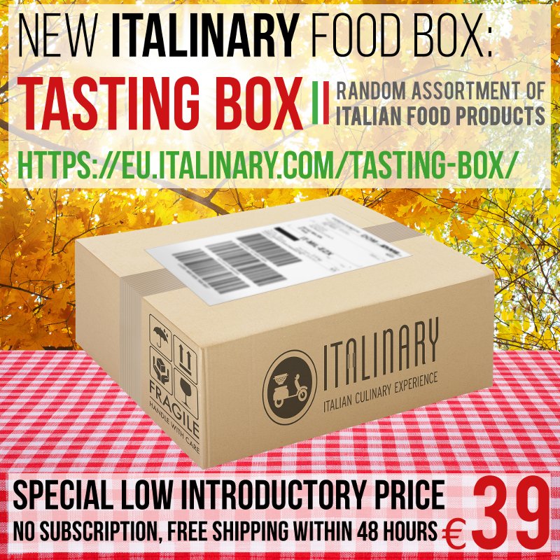 italinary's tweet photo. Get our new TASTING BOX with a special low introductory price: € 39! Free shipping within 48 hours, no subscription! https://t.co/OaAVJNddoo https://t.co/zUoAEb0Fu7