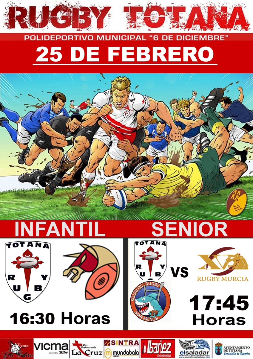 Sábado, liga infantil y senior @ferugbymurcia <a href="/rugbysqualos/">Rugby Squalos</a> en #Totana te lo vas a perder?