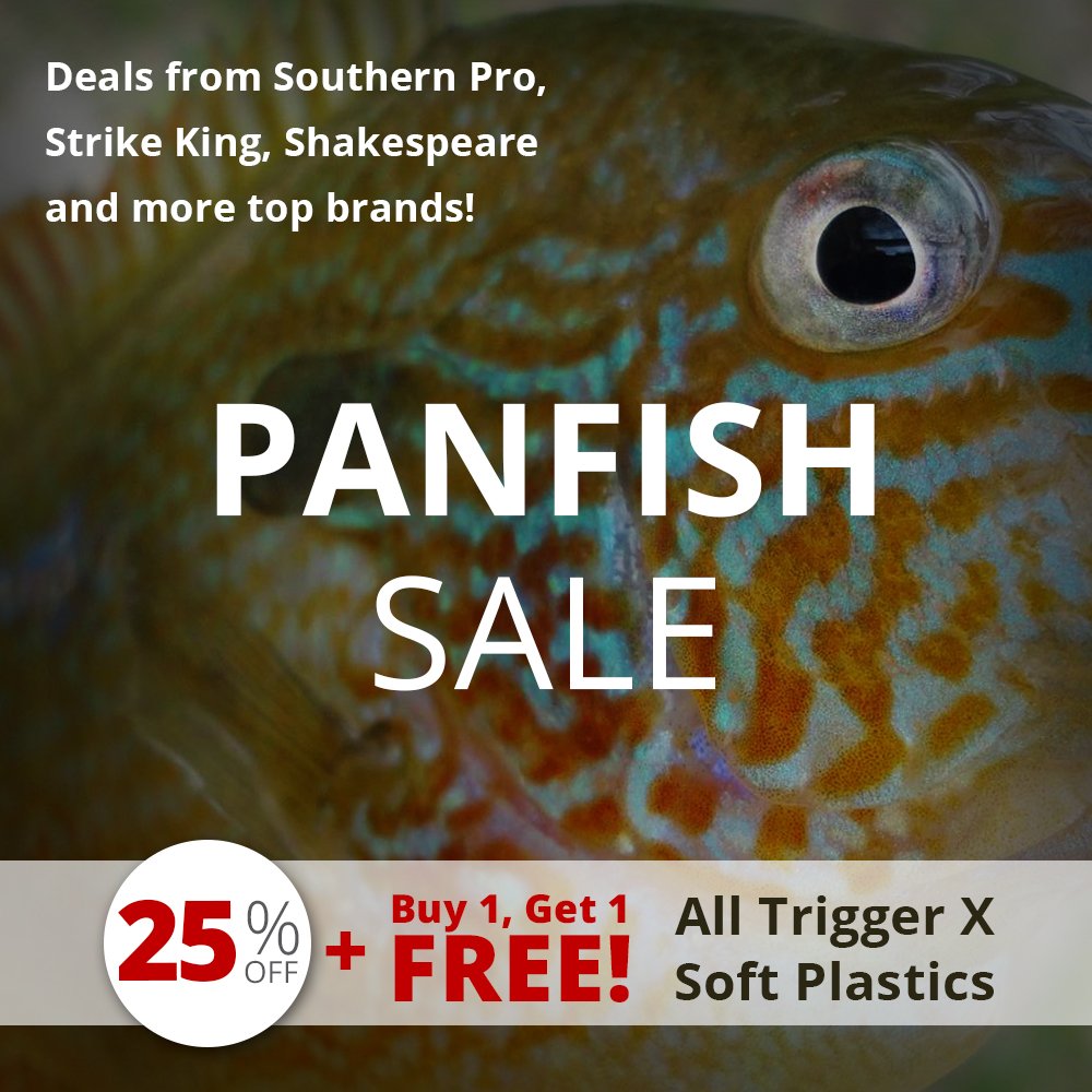 FishUSA's tweet photo. All week long! https://t.co/E3C5MQUQik #Sale #FishUSA #Panfish #TriggerX #SouthernPro #StrikeKing #Shakespeare https://t.co/tkjFqlL4ZM