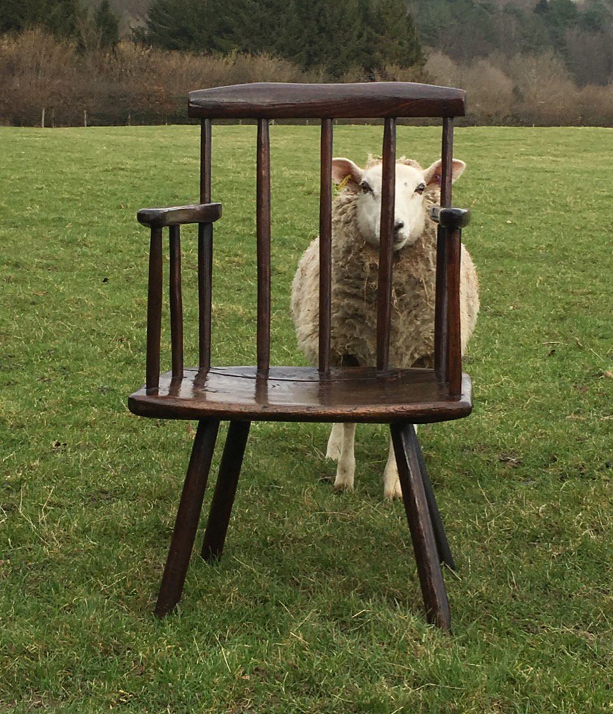 antique_hadden's tweet photo. Behind baaaarrrs #primitive #country #vernacular #sheep #antiquechair #stickback #antiquehadden #countrylife https://t.co/0pSWDS9QxK