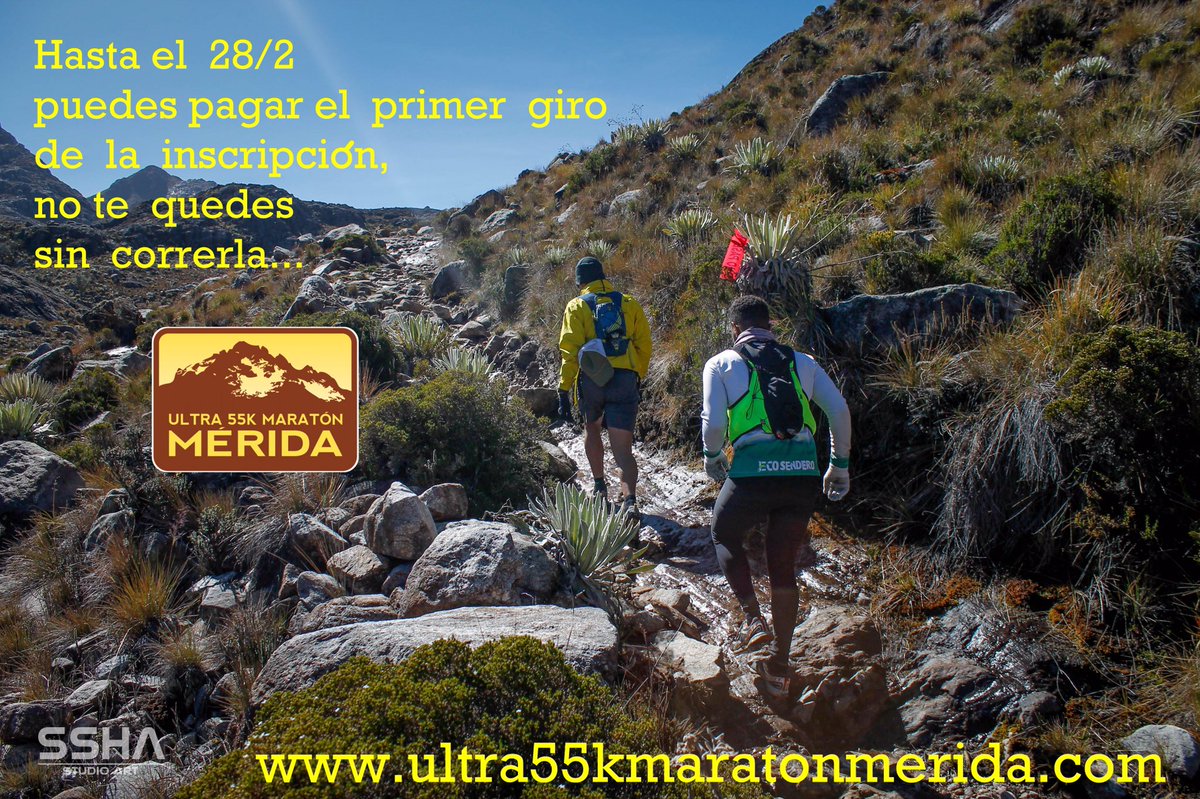DeportesEVX's tweet photo. Hasta 28/2 puedes pagar la 1ra cuota de inscripción del @ultra55kmaratonmerida
En https://t.co/fBsKQuXXAu esta la info con opciones de pago. https://t.co/w2CRaBHRmC