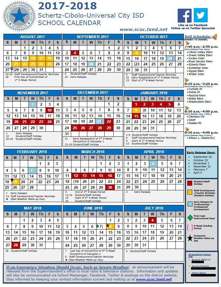 SchertzCiboloUC ISD sur Twitter : schertzcibolouc-isd-sur-twitter-board-approved-the-scucisd-2017-2018-school-calendar-https-t-co-dxfrvu84dk-twitter