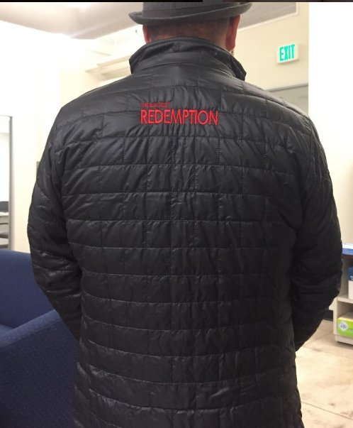 RedemptionWrite's tweet image. One of our writers, Jorge, modeling his #BlacklistRedemption jacket.
