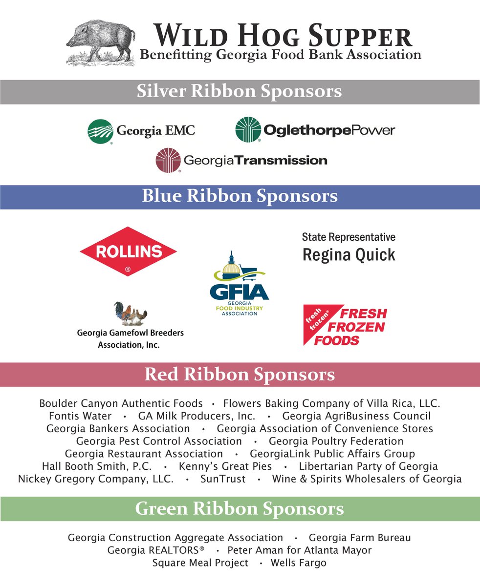 feedinggeorgia's tweet photo. A special #thankyou to ALL of our wonderful sponsors. We can not wait to see everyone as we celebrate the legislative session. #WHS #GFBA https://t.co/qJk5LkatST