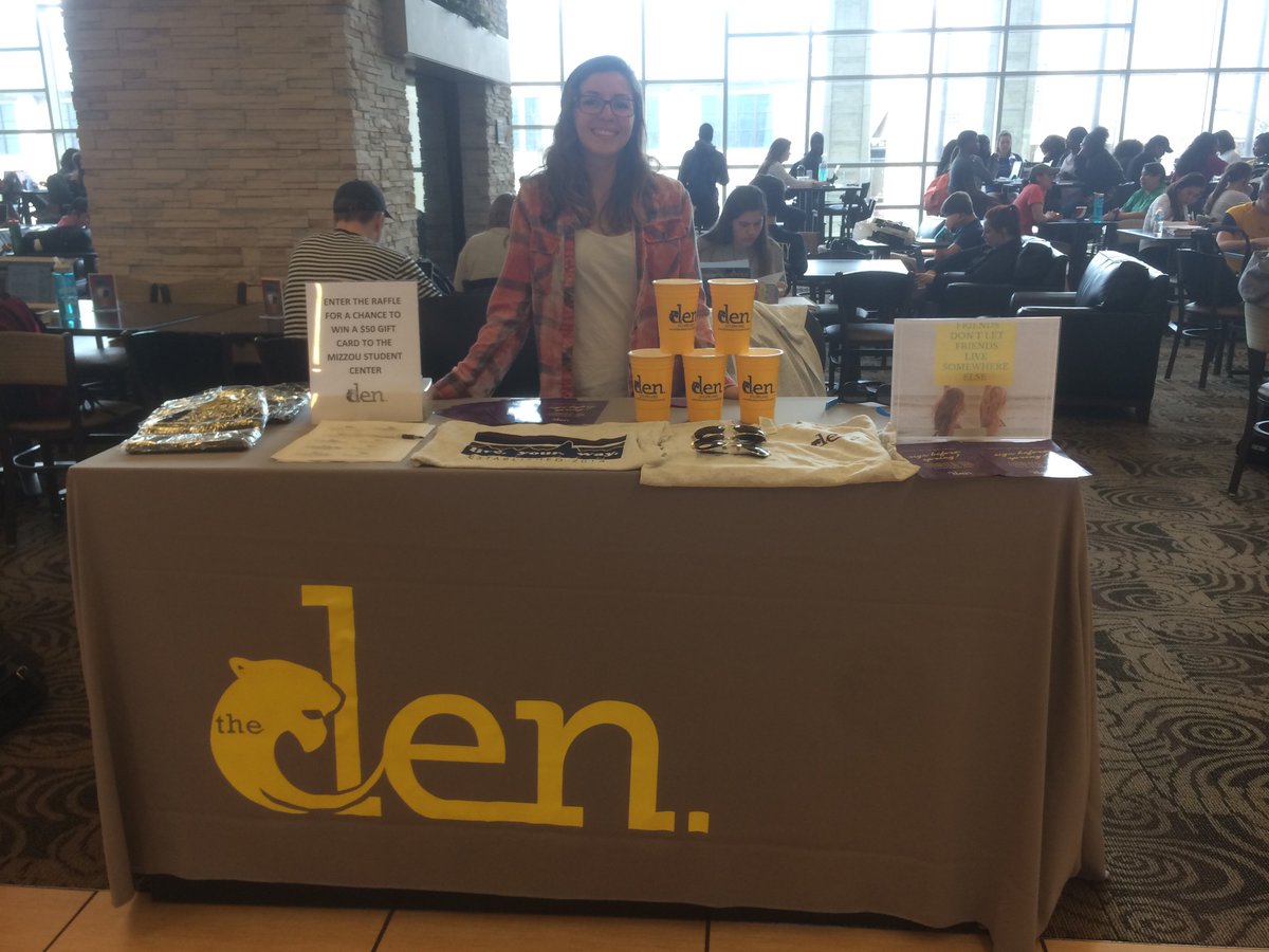 TheDenColumbia's tweet photo. Find yourself needing some new gear? Come see us at The Student Center for some information and cool gifts! #LiveDen #mizzou https://t.co/EjDb1r7T3o