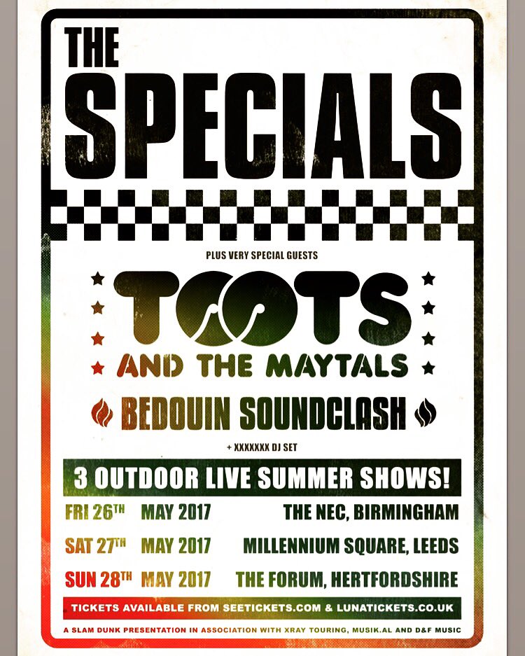So excited to announce our first shows in 6 yrs---this May in the U.K. W The Specials x Toots &amp; The Maytals!!