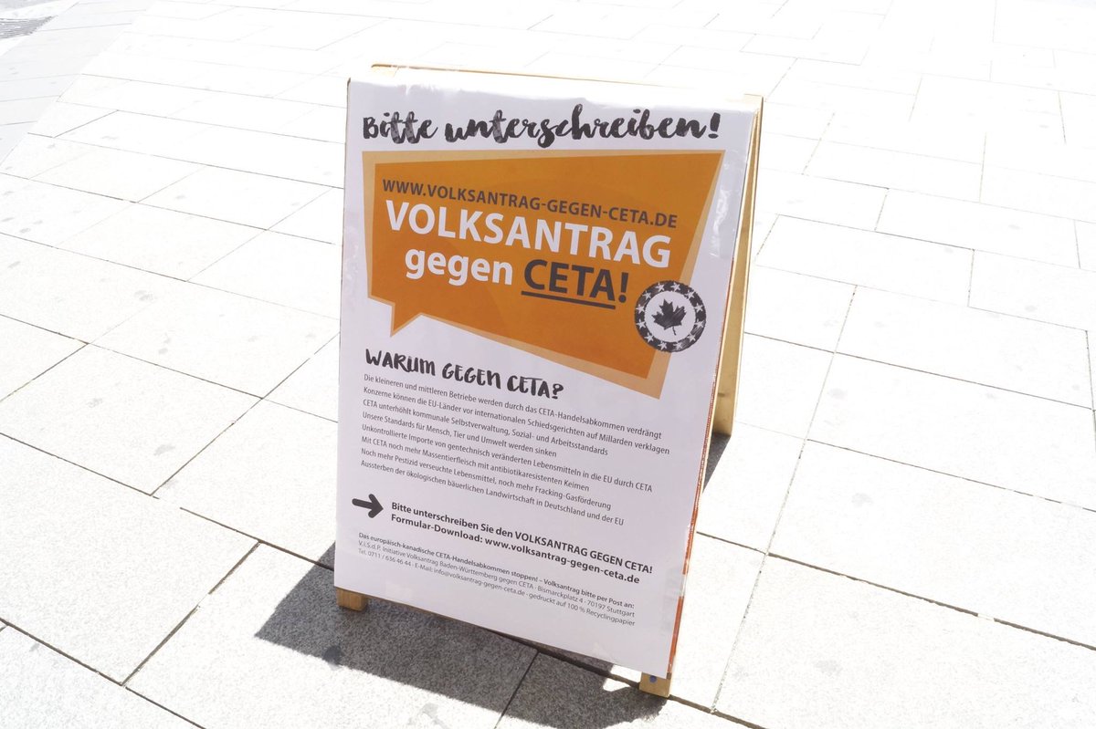 StoppCETA's tweet photo. @NRWggCETAuTTIP Viel Erfolg! In #BadenWuerttemberg bitte für den#Volksantrag gegen #CETA unterschreiben. https://t.co/tCD2SuY3DX #stopceta https://t.co/HSGUl1diT7