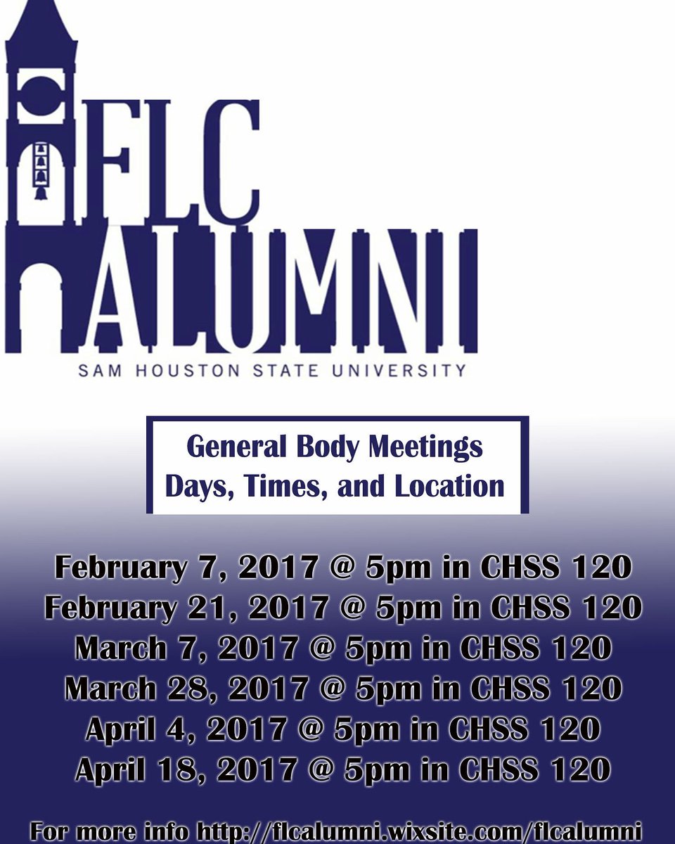 FLCAlumni_SHSU's tweet photo. Don't forget to come out tomorrow! Also dues are due as well. https://t.co/TIO5O5vNzm