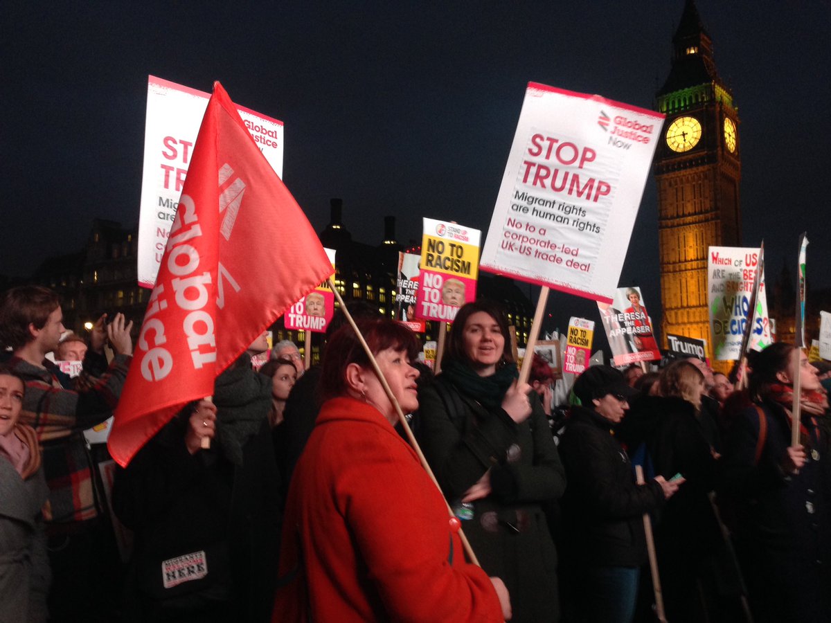 Together with <a href="/GlobalJusticeUK/">Global Justice Now</a> - Standing with migrants at #stoptrump #1DayWithoutUs demo in #London against racism, xenophobia &amp; hatred