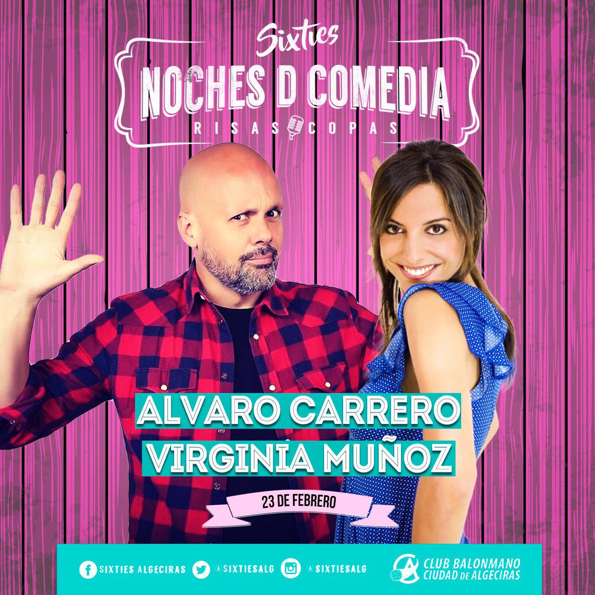 SixtiesAlg's tweet photo. Este jueves nos visitan @Alvarocarrero1 y @virginiamunoz Ven y compra ya tu entrada! https://t.co/HdFivom2Og