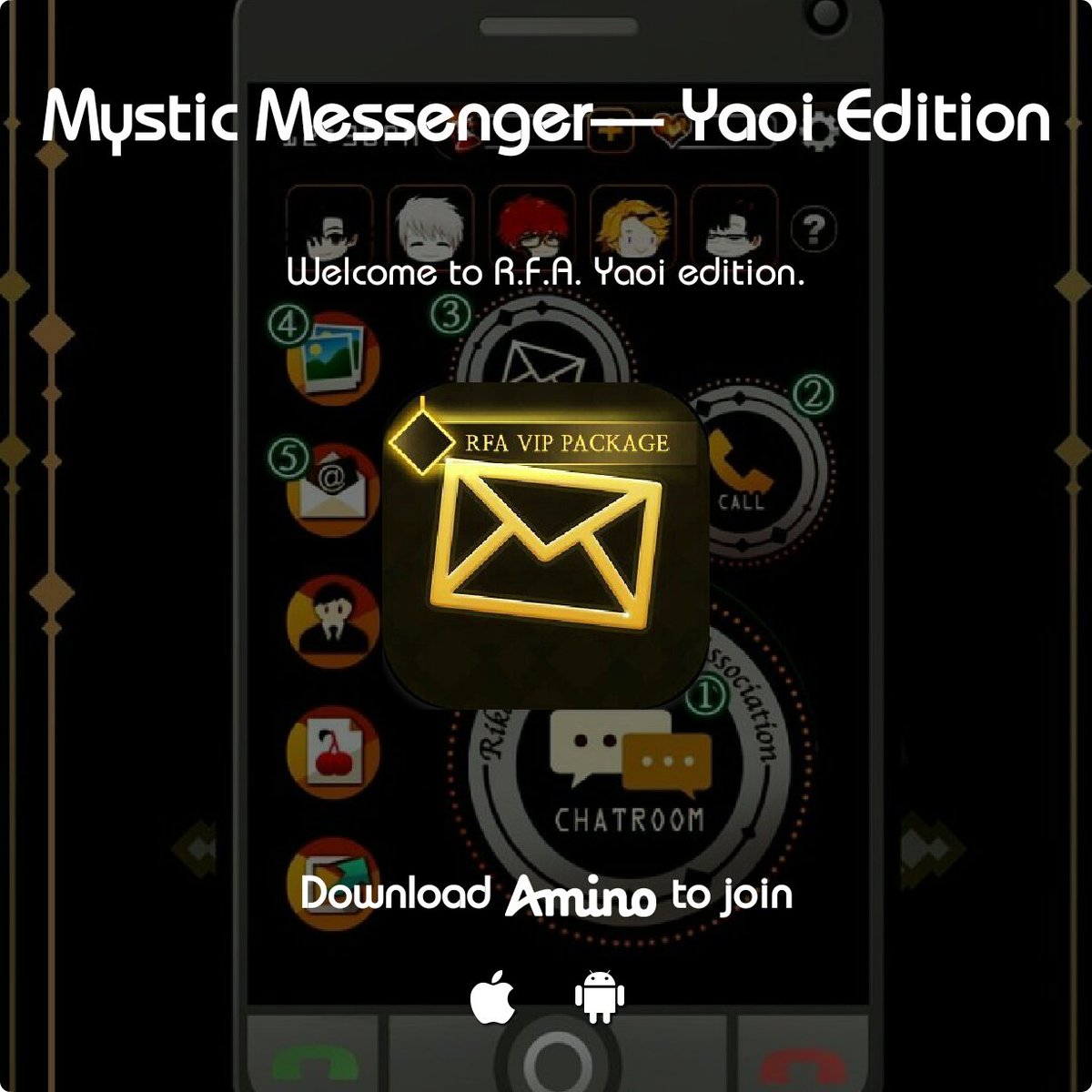 I found this community -Mystic Messenger— Yaoi Edition. It's worth checking out.
aminoapps.com/c/Mystic.RFA