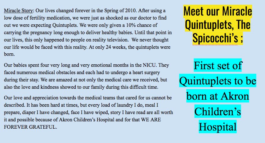 DMUAkron's tweet photo. For today's #MiracleMonday we are celebrating our quintuplet Miracle Kids! #ChooseMiracles https://t.co/ciMQQVVo1s