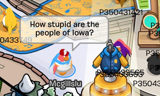 miribarry's tweet image. got banned from club penguin by quoting @realDonaldTrump quotes, if that doesn't tell you something idk what will