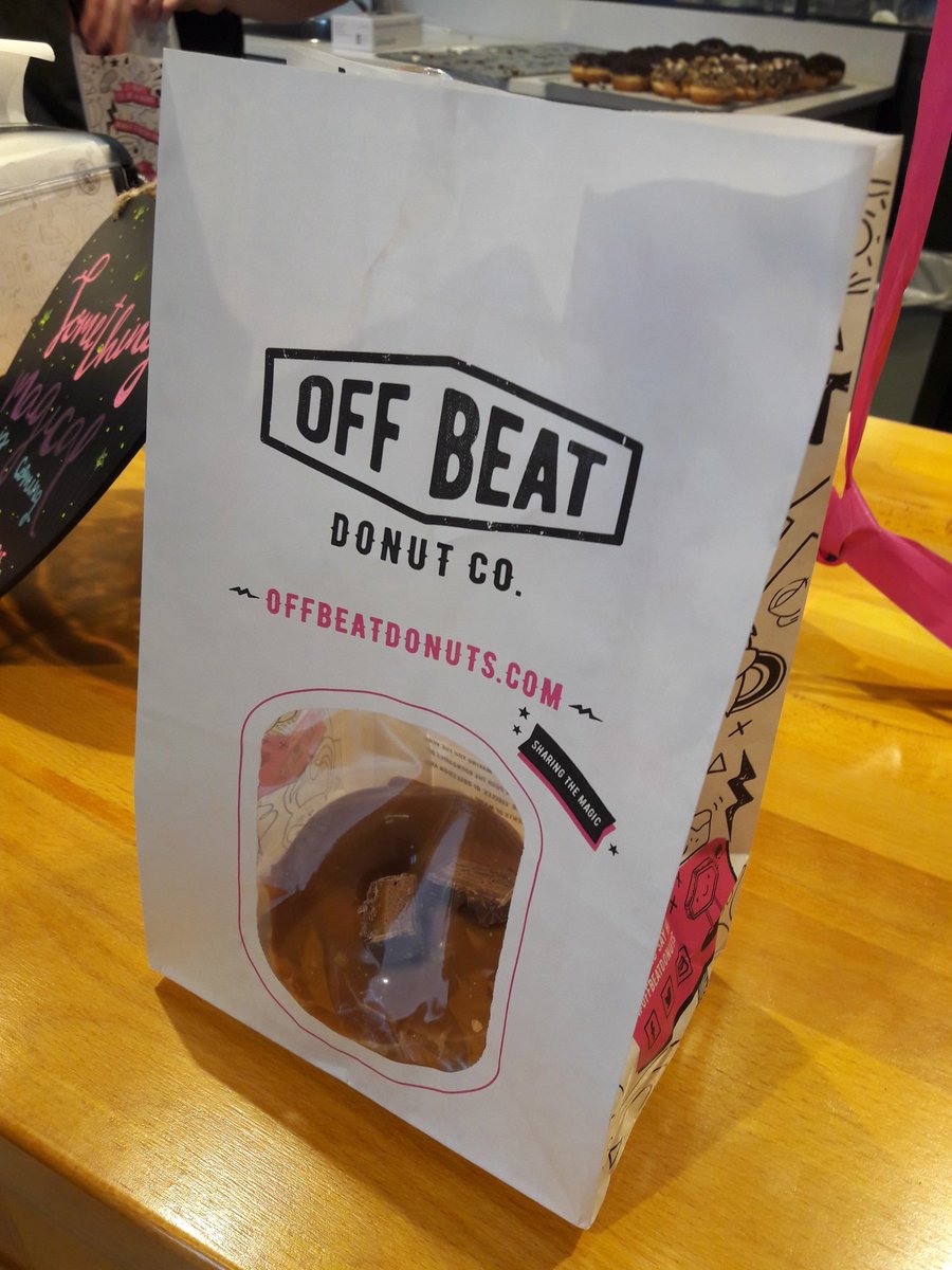 JennyYourell's tweet photo. First time I ever had @OffbeatDonuts and boy was I not disappointed. Was walking past them for 3 days and finally had to give in. #beauties https://t.co/mA0MZwgKJe