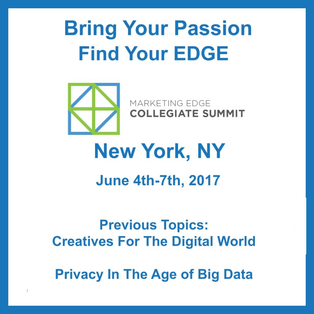mktgEDGEorg's tweet photo. #FindYourEDGE @ https://t.co/OT6yNLw5BM NYC 6/4-7 #EDGESummit17 Apply today! Coveted spots remain to meet leaders in #data & #digital mktg! https://t.co/Y3T5IGqnKq