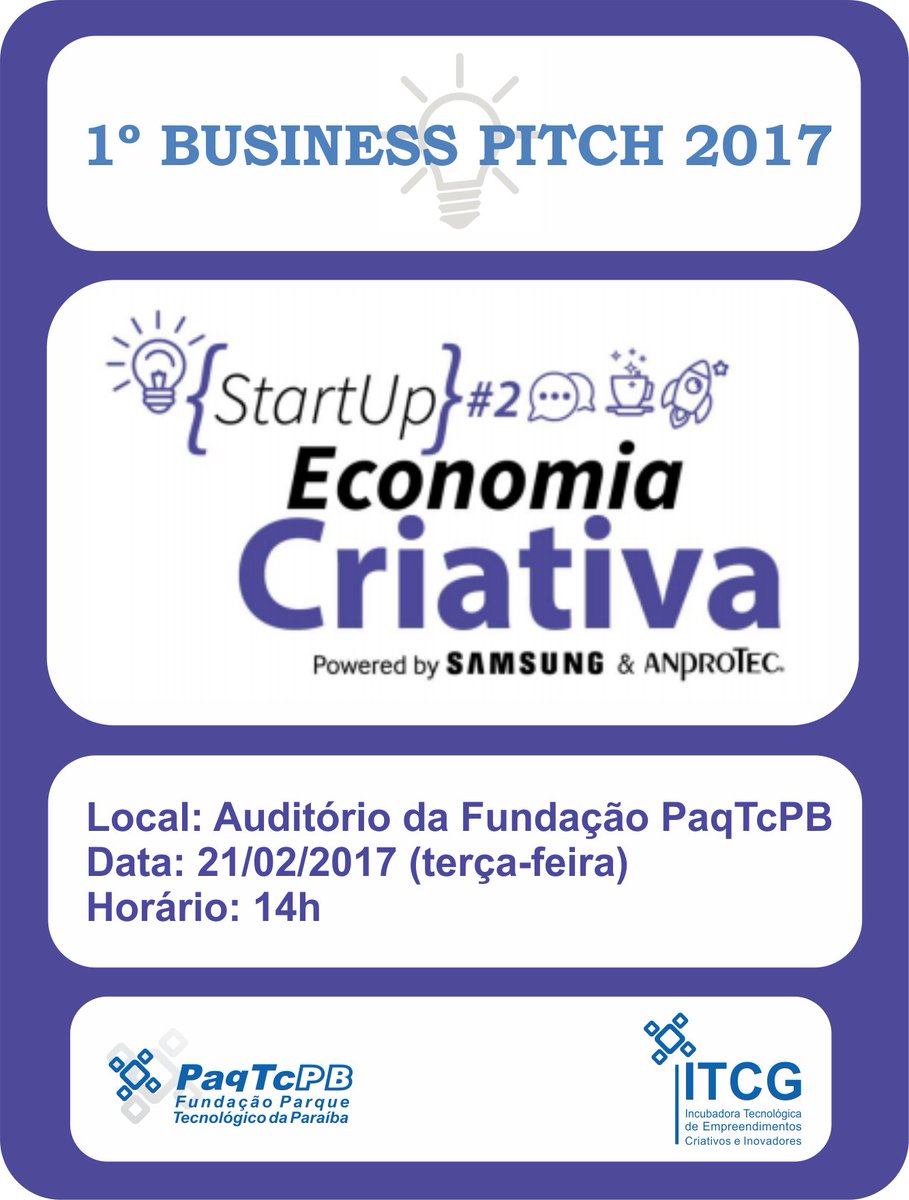 FundacaoPaqTcPB's tweet photo. É amanhã!
Obs: Confirme sua presença.
#economiacriativa
#samsung
#anprotec
#pitch https://t.co/3r5VH90Hqr