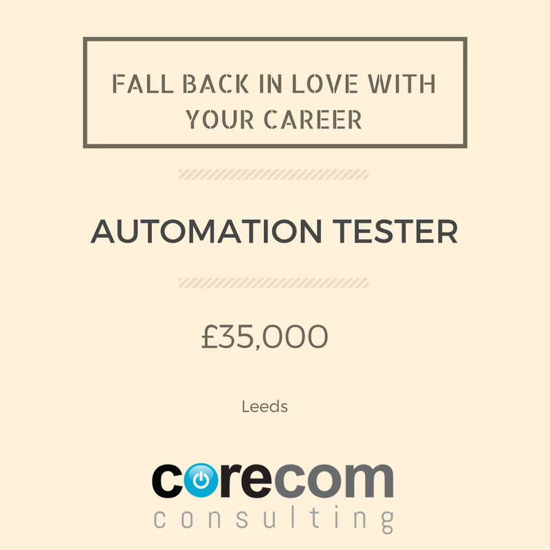CorecomJobs's tweet photo. #Automation Tester to join a financial services company based in #Leeds. If you're interested, read more and apply: https://t.co/lmiGzX7x5k https://t.co/sNsCgmKHlm