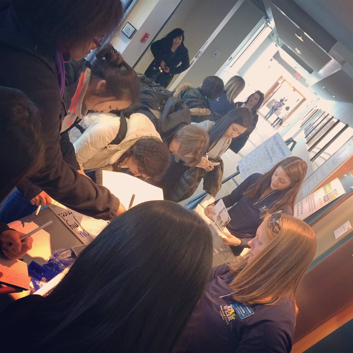 meg_fitz's tweet photo. #UBuffalo students in the School of Pharmacy were busy writing thank you notes to generous donors this morning. 💙#UBtagweek #UBthanks https://t.co/VdlvUT0GG1