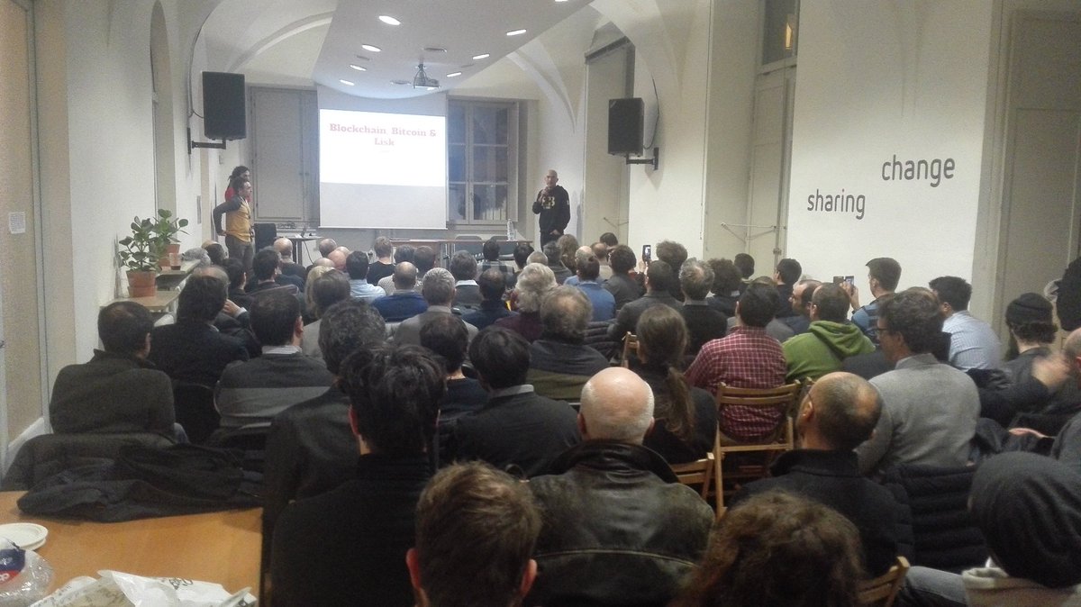 BitcoinTorino's tweet photo. Torino Bitcoin Meetup - serata @LiskHQ a @sellalab Torino. Si inizia! https://t.co/qGwHwuf6wW #bitcoin #blockchain https://t.co/3V5RnKVWSz