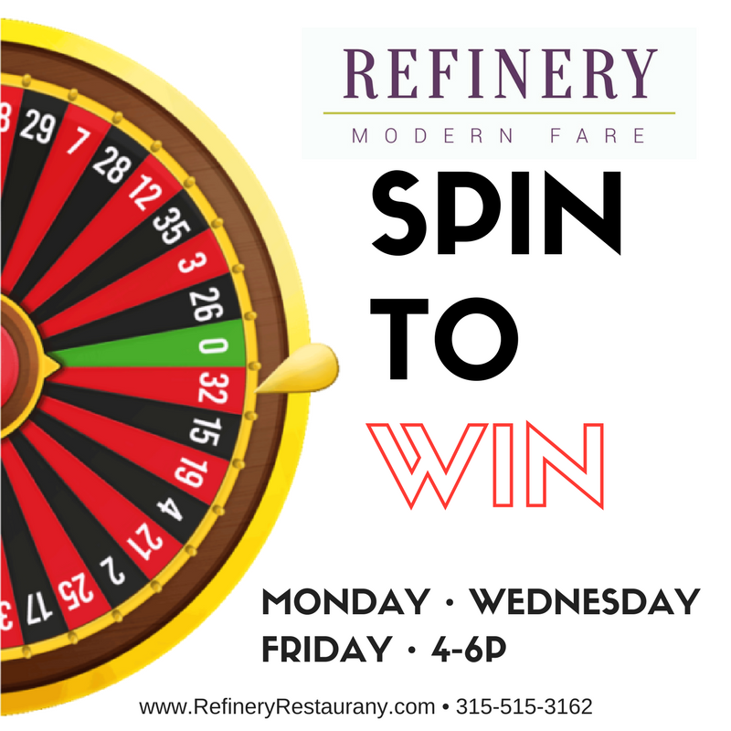 RefineryModern's tweet photo. #SpinToWin is fun and easy to play! Join us from 4-6P tonight for a chance to win prizes and discounts. https://t.co/m9EwR4PzNz