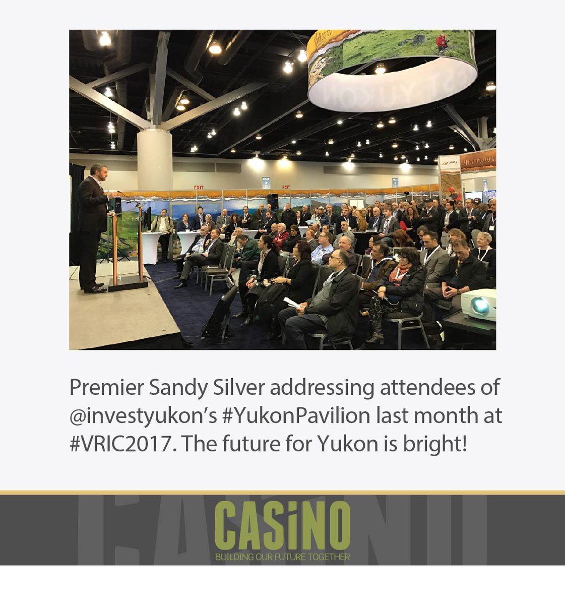 CasinoMining's tweet photo. Great to listen to @premier_Silver last month at #VRIC2017. Proud to be a member of @investyukon #buildingourfuturetogether #investyukon https://t.co/iybkNLTMUd