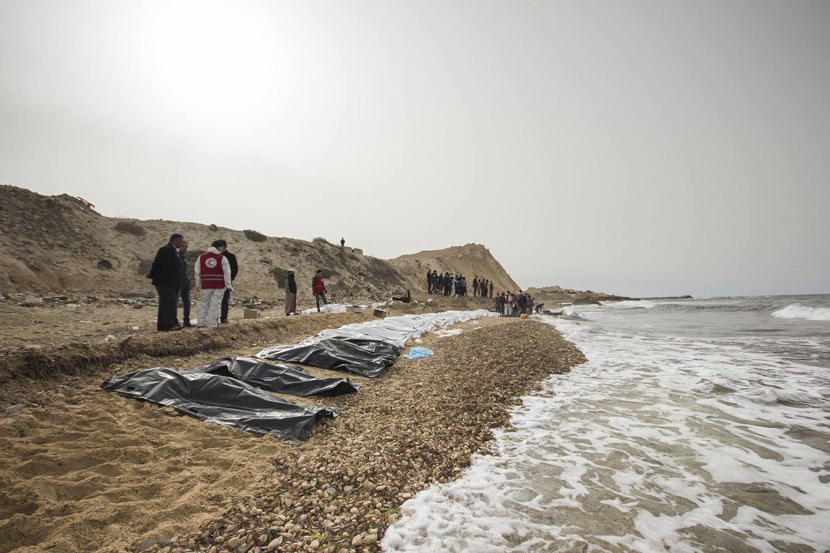 IFRC_MENA's tweet photo. #Libya: Tragedy again today as #RedCrescent recover bodies of 74 people from a boat washed ashore near #Zawiya
#StopIndifference #migration https://t.co/YarPI5mYEG