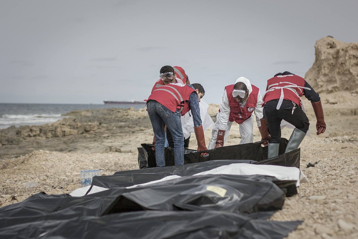 IFRC_MENA's tweet photo. #Libya: Tragedy again today as #RedCrescent recover bodies of 74 people from a boat washed ashore near #Zawiya
#StopIndifference #migration https://t.co/YarPI5mYEG