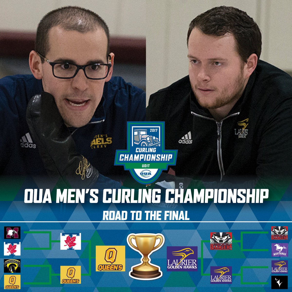 OT_Ridgebacks's tweet photo. #OUACURL | Will @WLUAthletics win three straight men's curling titles or @queensgaels winning their first since 2004? #BannerSeason https://t.co/WzOGDhl2Fj