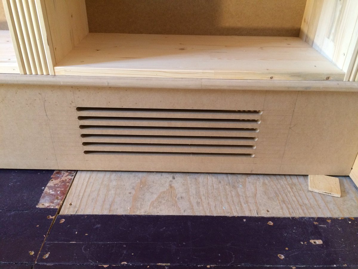 Custom routed cold air return with spiral bit and OF1400.
No dust.
Happy lungs.
#festool