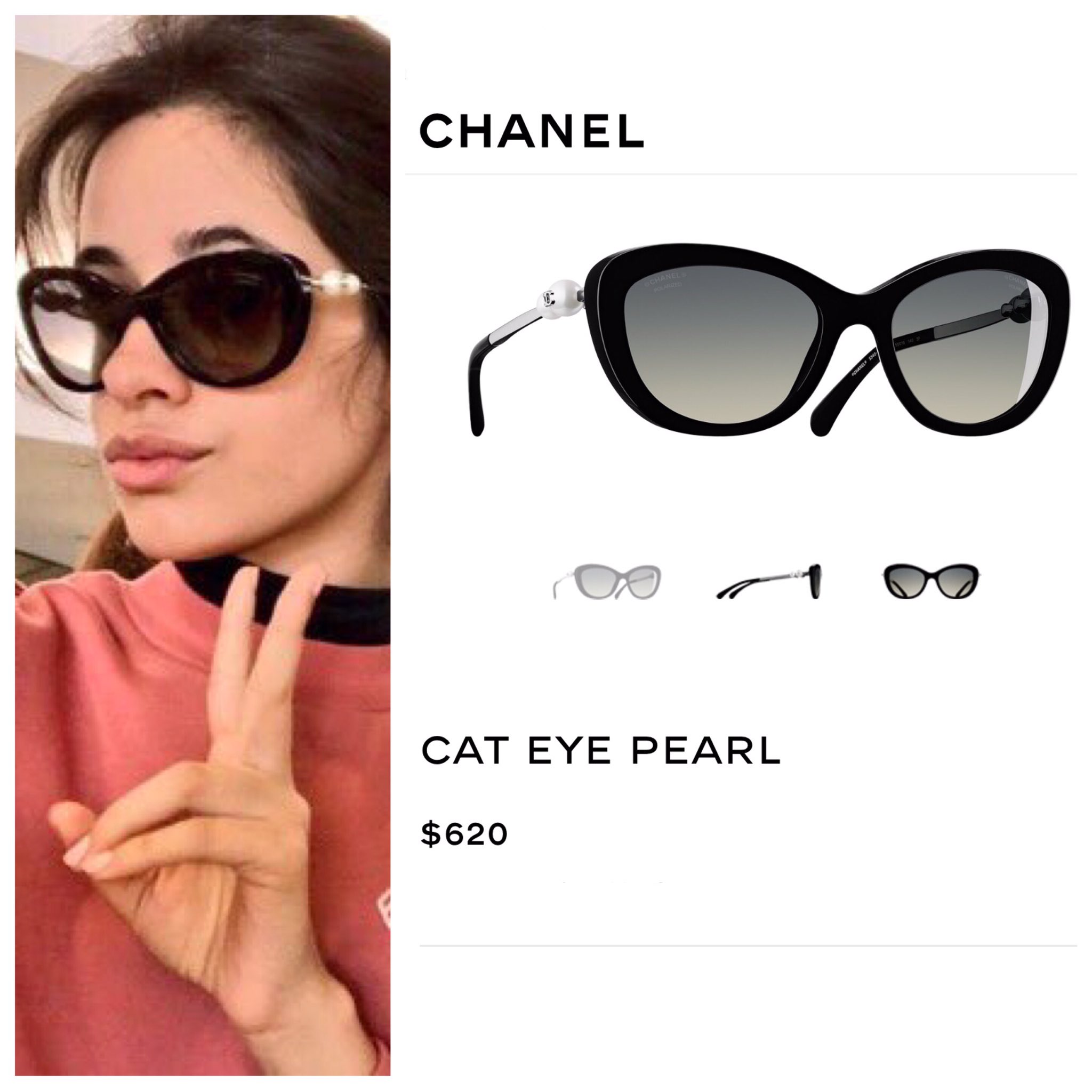 Camila Wore What على X: Camila wore $620 @chanel 'Cat Eye Pearl