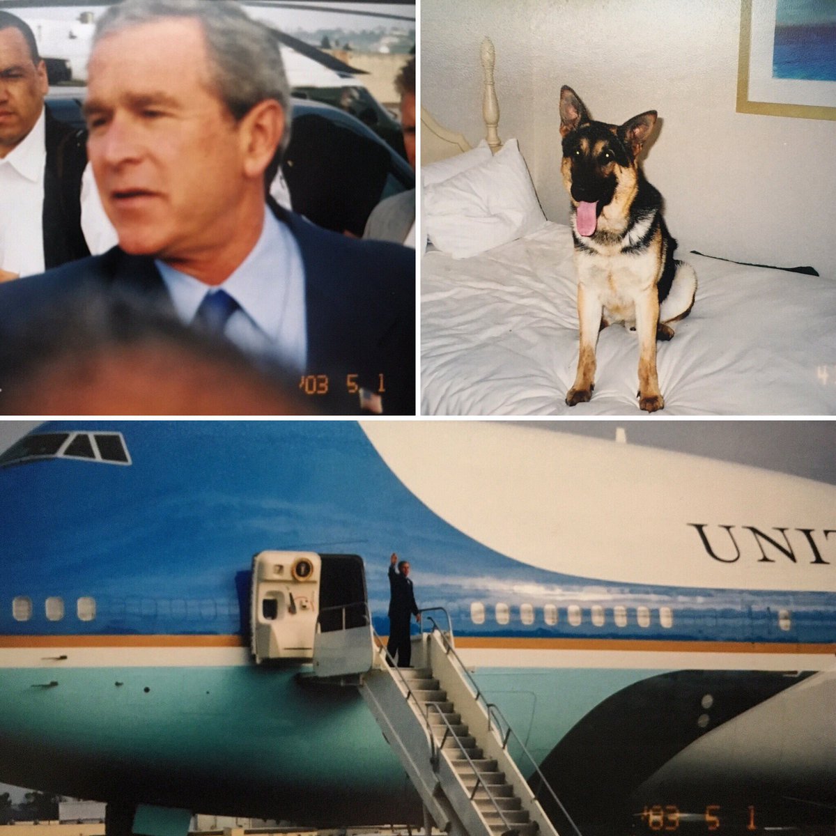 MikeD0WLING's tweet image. Have a great #PresidentsDay! @SergeantRex &amp;amp; I were honored to give President Bush bomb detection support on three different missions. 🇺🇸