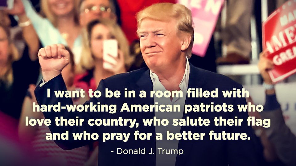 Our <a href="/POTUS/">President Donald J. Trump</a> has a deep love of country, our flag and fellow patriotic Americans. No one will stop us from winning again. #PresidentsDay #MAGA