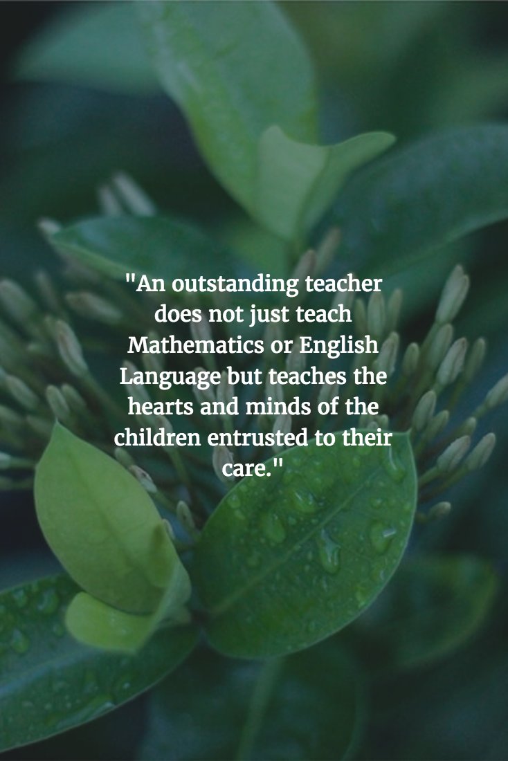 EducationMundo's tweet image. "A teacher does not just teach Mathematics or English but the hearts and minds of children " buff.ly/2m8ARTo
