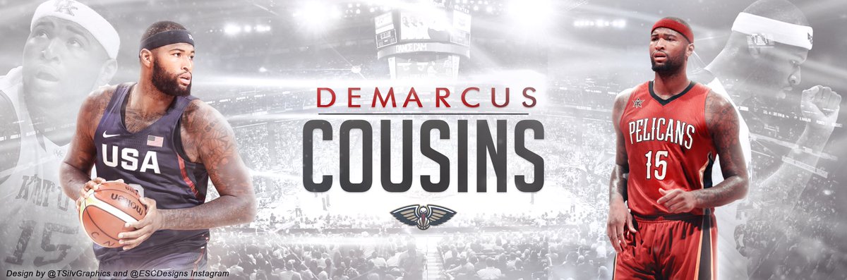TSilvGraphics's tweet image. New PELICANS Twitter banner for @boogiecousins made by me and @ESCDesignsIG  Tag him!!! #boogie #boogieandthebrow #Cousins #pelicans #trade