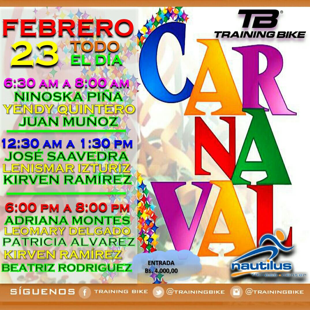 TrainingBike's tweet image. Invitamos a nuestras clases de Training Bike celebrando el carnaval, en Nautilus . Ese día tendremos muchas sorpresas.
