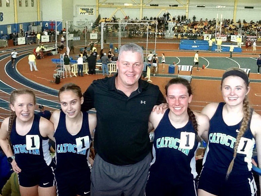 The fastest girls 4x800 team I've ever had a hand in coaching - 2nd in the State of MD and a new indoor school record at 9:51.3 #ProudCoach