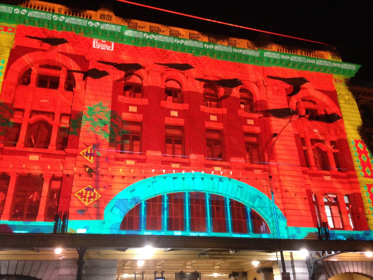 PIWalkabout's tweet image. #WhiteNightMelb colour galore everywhere! The Arts Centre was phenomenal.