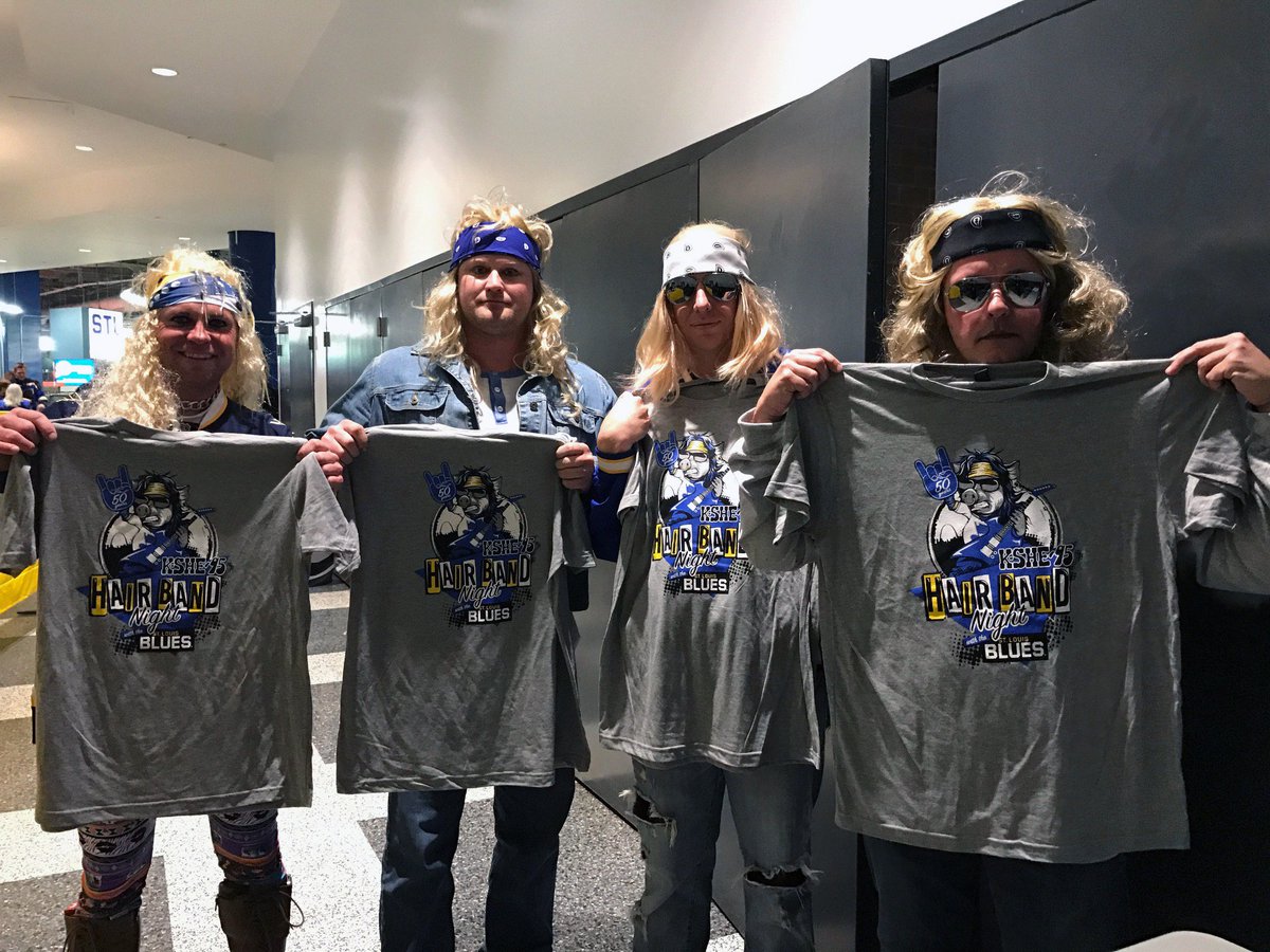 Ready for @KSHE95 Hair Band Night 😎🎸 #stlblues https://t.co/jXY4dXzg07