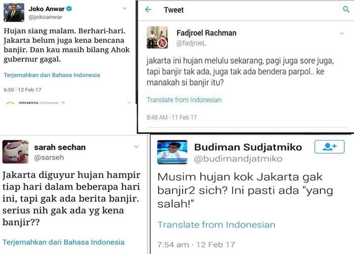 Mereka yg bahagia dengan banjir <a href="/fadjroeL/">Dr. M. Fadjroel Rachman</a> <a href="/budimandjatmiko/">Budiman Sudjatmiko (IG: kelasinspirasibudiman)</a>