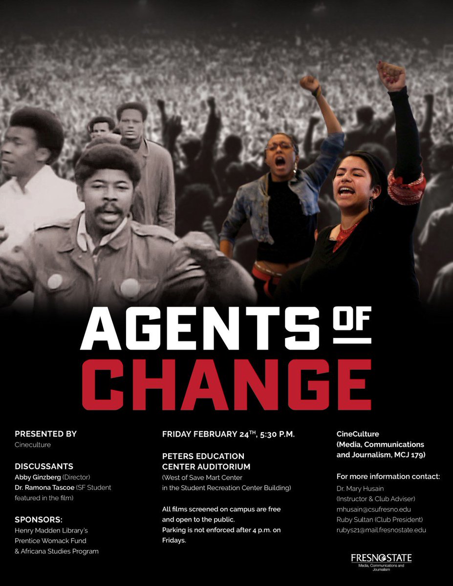 February 24: Agents of Change (2016) cineculture.csufresno.edu/2017/02/20/feb…
