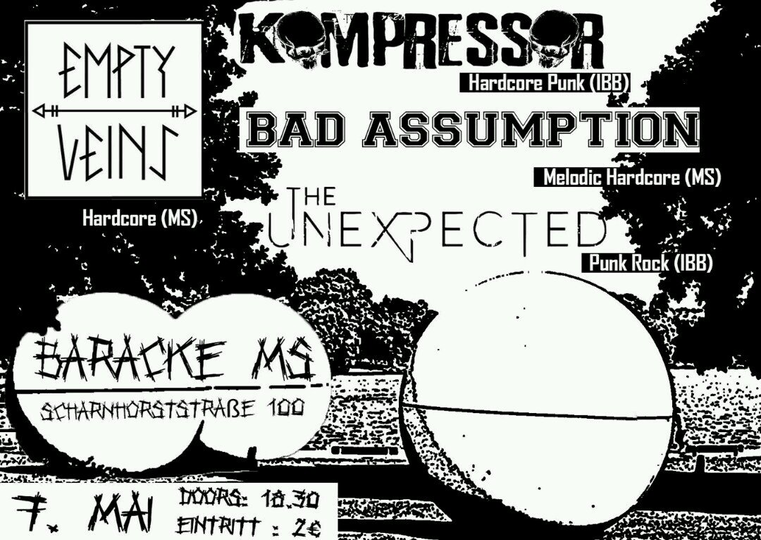 Kompressor_Band's tweet photo. Am 7.5 spielen wir mit nem Haufen cooler Bands in der Baracke Münster. Kommt vorbei,gute Musik und günstiges Pils
#Punk #Münster #Hansa1.50€ https://t.co/C2q99bychl