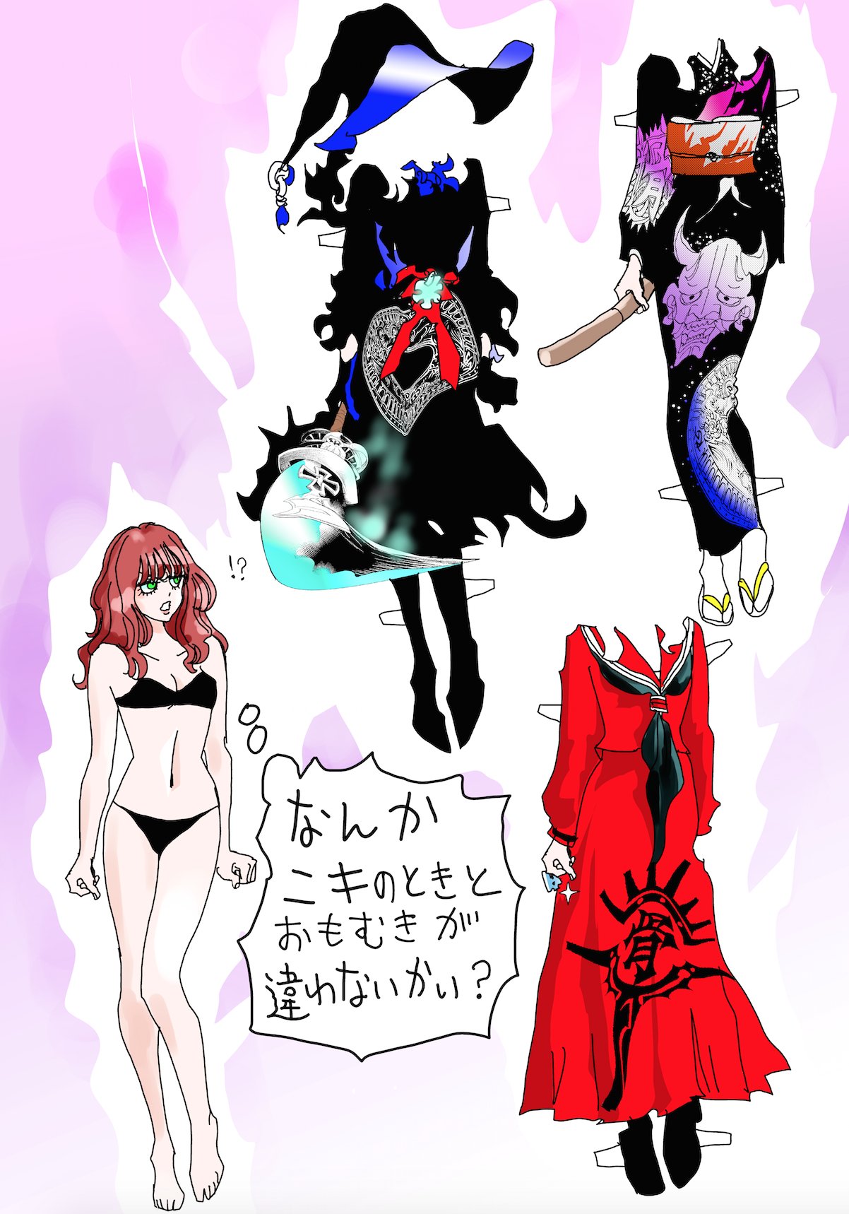 テンプリズム 担当編集 Sur Twitter 連載当時公開された 裏テンプリズム は ニキとベルナの着せ替えイラスト ニキが過去作品の主人公コスプレなのに対し 魔女 極妻 スケバンって メチャクチャ凶悪ですね 薙刀とドスとメリケンサック持ってる T Co