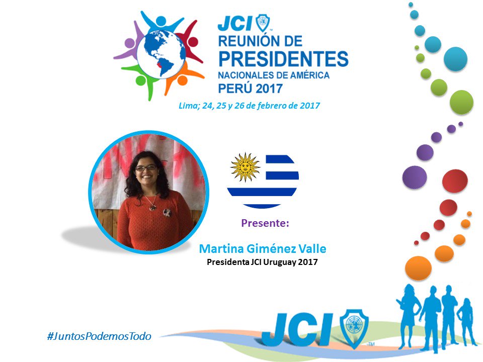 jciperu's tweet photo. Presidenta Nacional de #JCI Uruguay estará presente en el #RNP #JuntosPodemosTodo https://t.co/1eVuZckQ0F