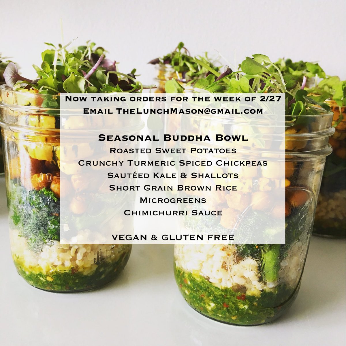thelunchmason's tweet photo. Now taking orders for next weeks Buddha bowl!! https://t.co/qBbYlM90mY