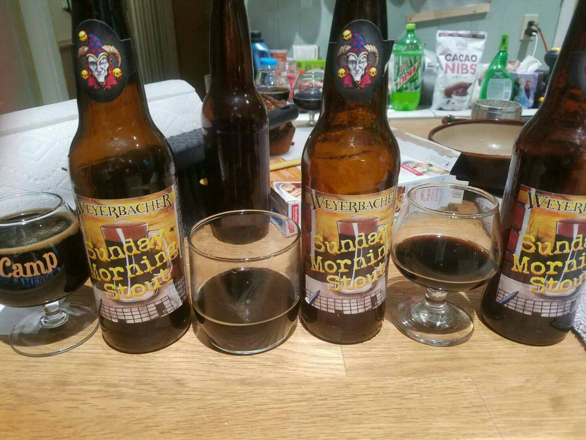 RIbrewing's tweet image. Great brew day bottle share at a members house today! Thanks Jamie, Jake, &amp;amp; Alex! 3 year vertical of Weyerbacher SMS, among several others